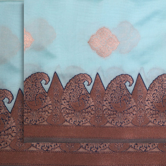 Light Blue Korva Soft Silk with Butta